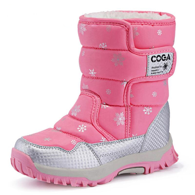 Girls Waterproof Snow Boots With Plush Lining