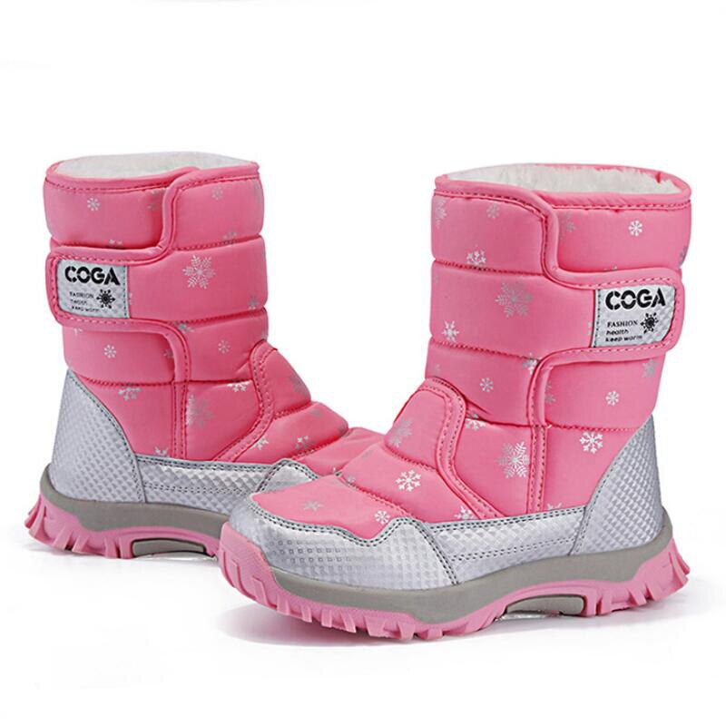 Girls Waterproof Snow Boots With Plush Lining