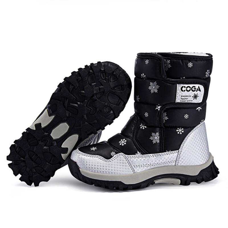 Girls Waterproof Snow Boots With Plush Lining