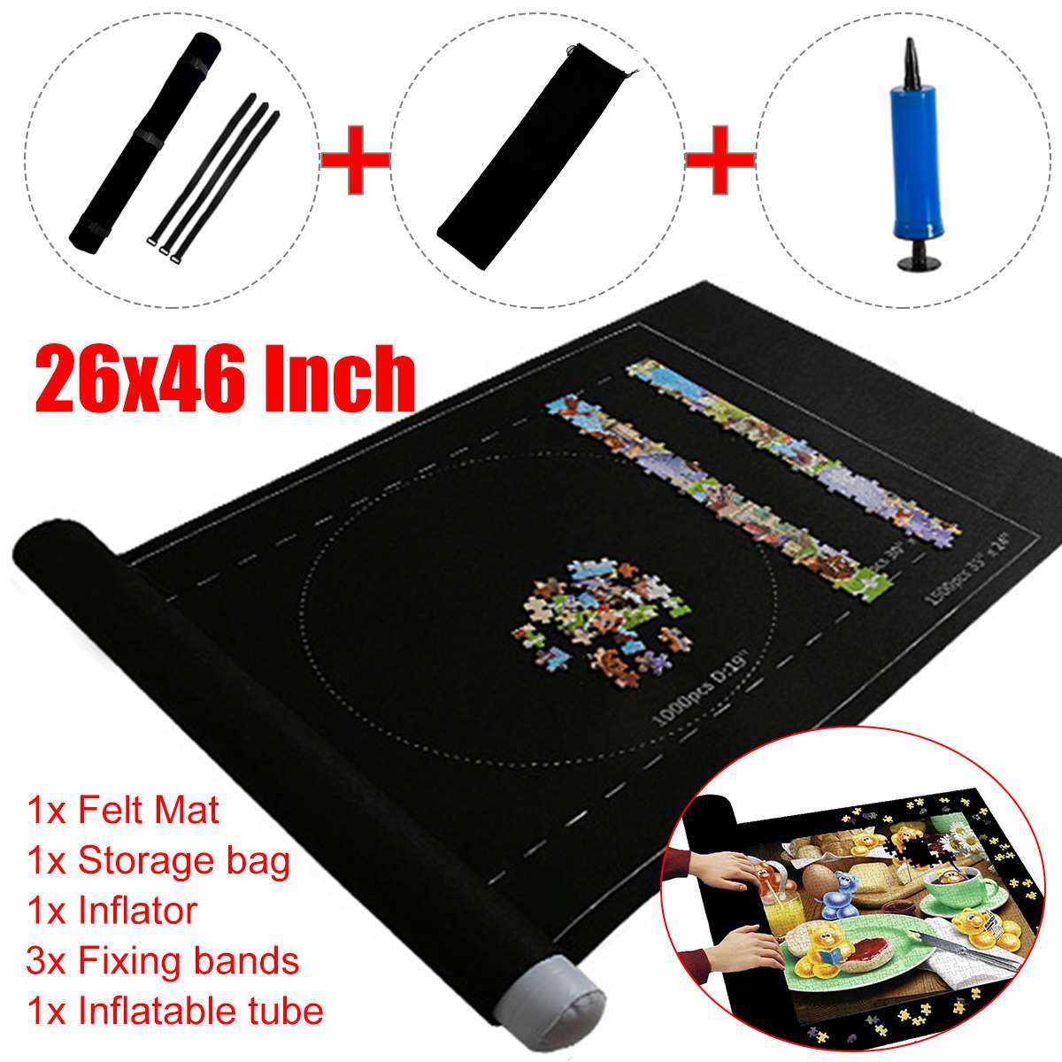 Puzzle Roll Up Mat for 1500-Piece Puzzle