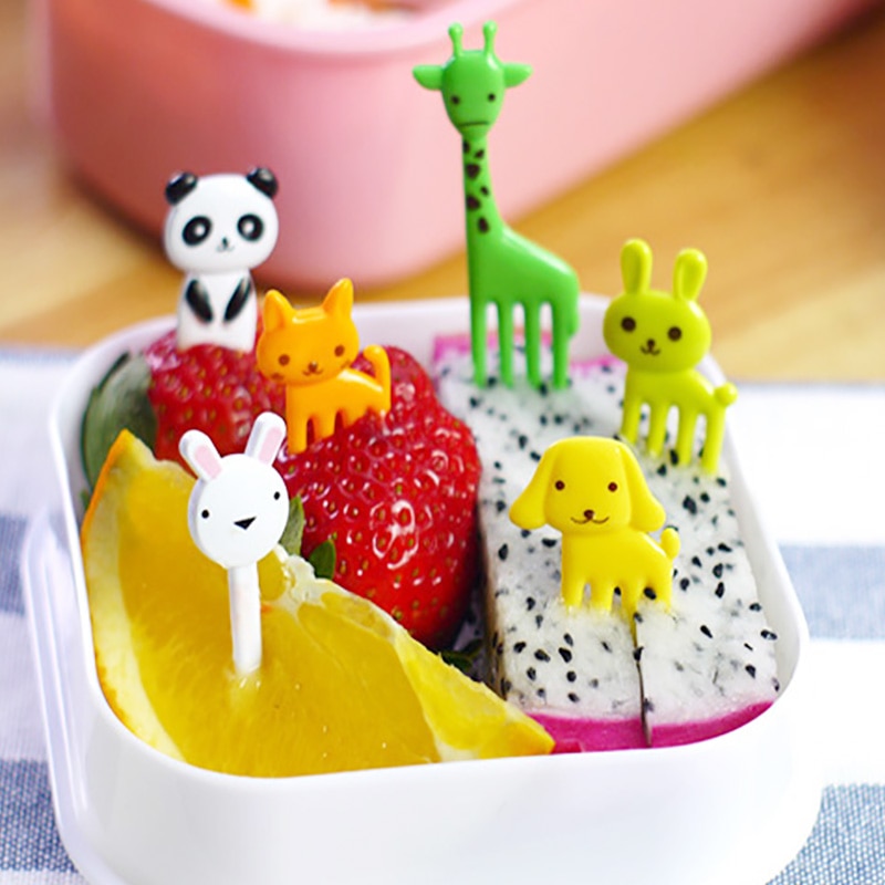 Fruit Fork Cute Animal Picks (10 pcs)