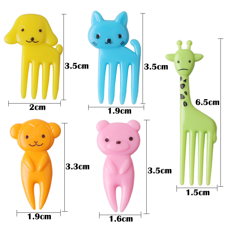 Fruit Fork Cute Animal Picks (10 pcs)