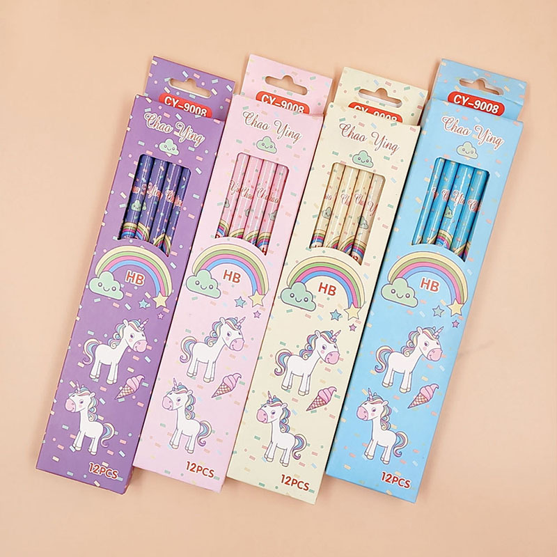 Unicorn Pencils Cute Wooden Pencils (12 pcs)