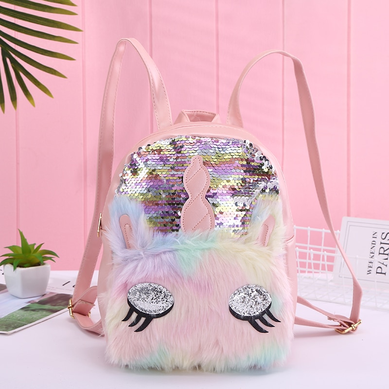 Unicorn Sequin Backpack Portable Bag