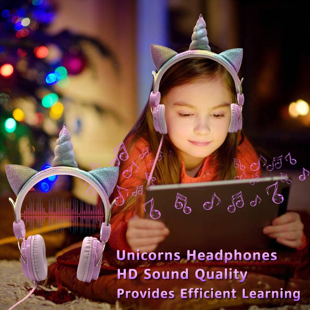 Cute Headphone Girls Unicorn Earphone