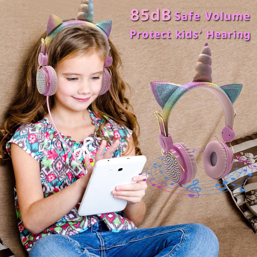 Cute Headphone Girls Unicorn Earphone