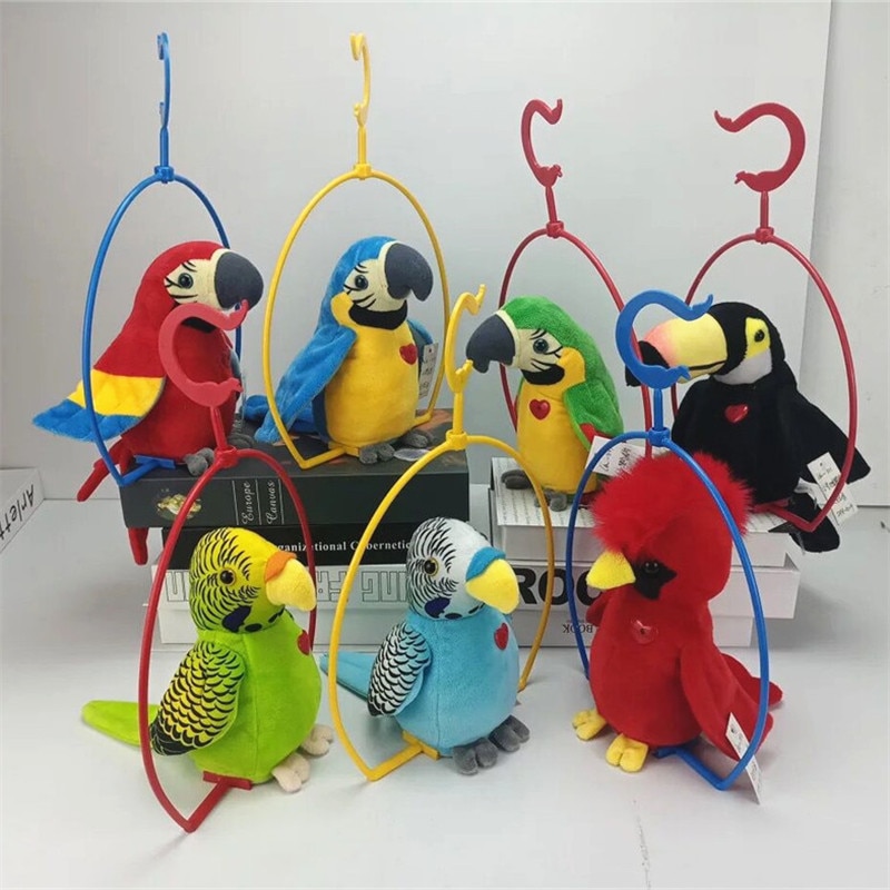 Talking Parrot Toy with Hanging Shelf