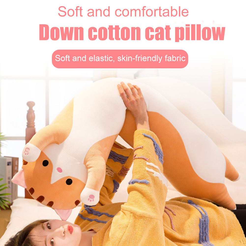 Cat Plush Long Stuffed Pillow