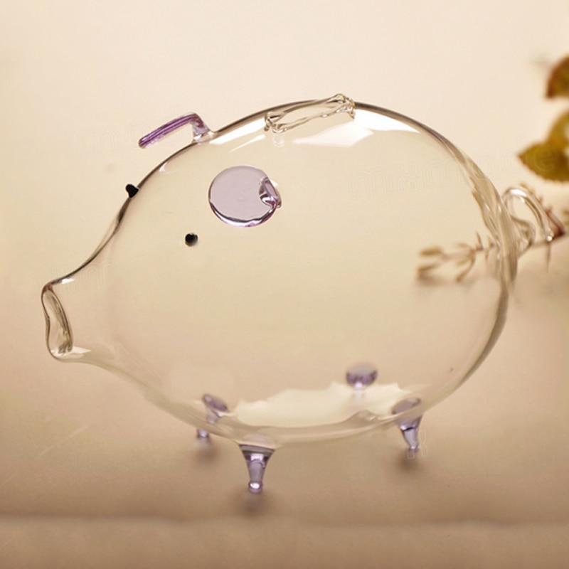 Glass Piggy Bank Coin Jar