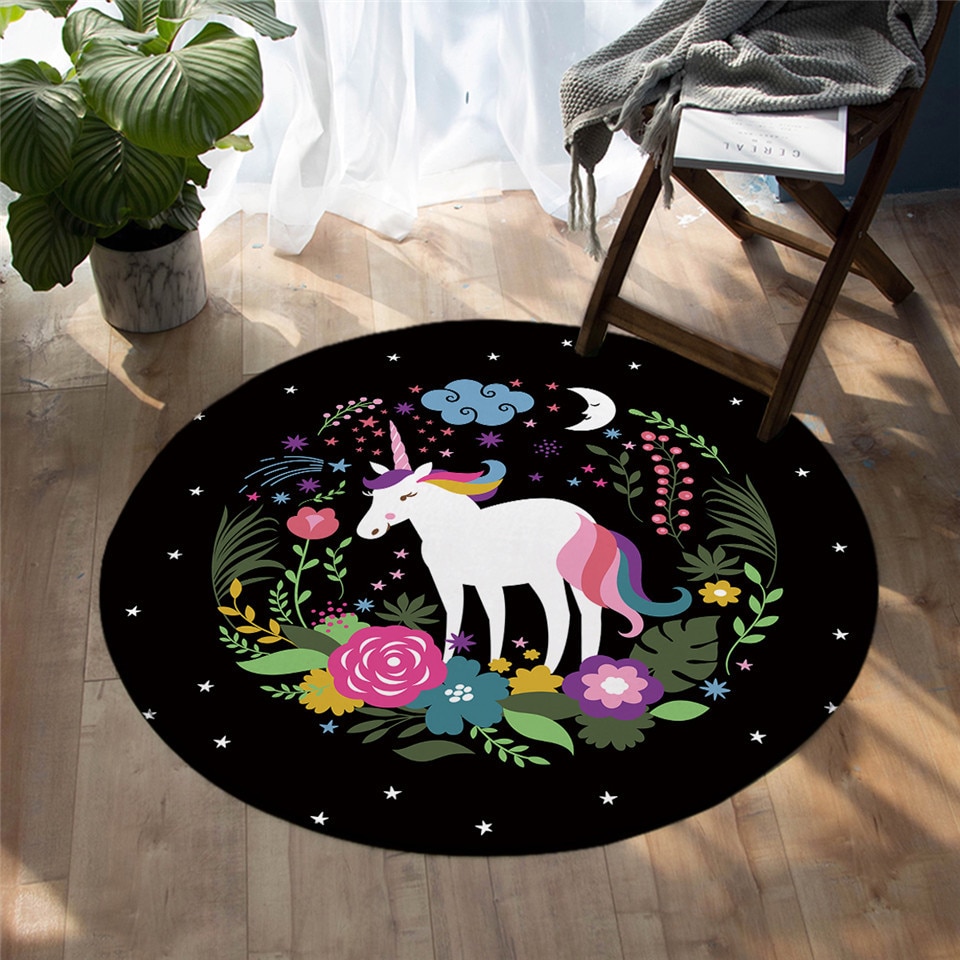 Round Carpet Unicorn Floor Mat