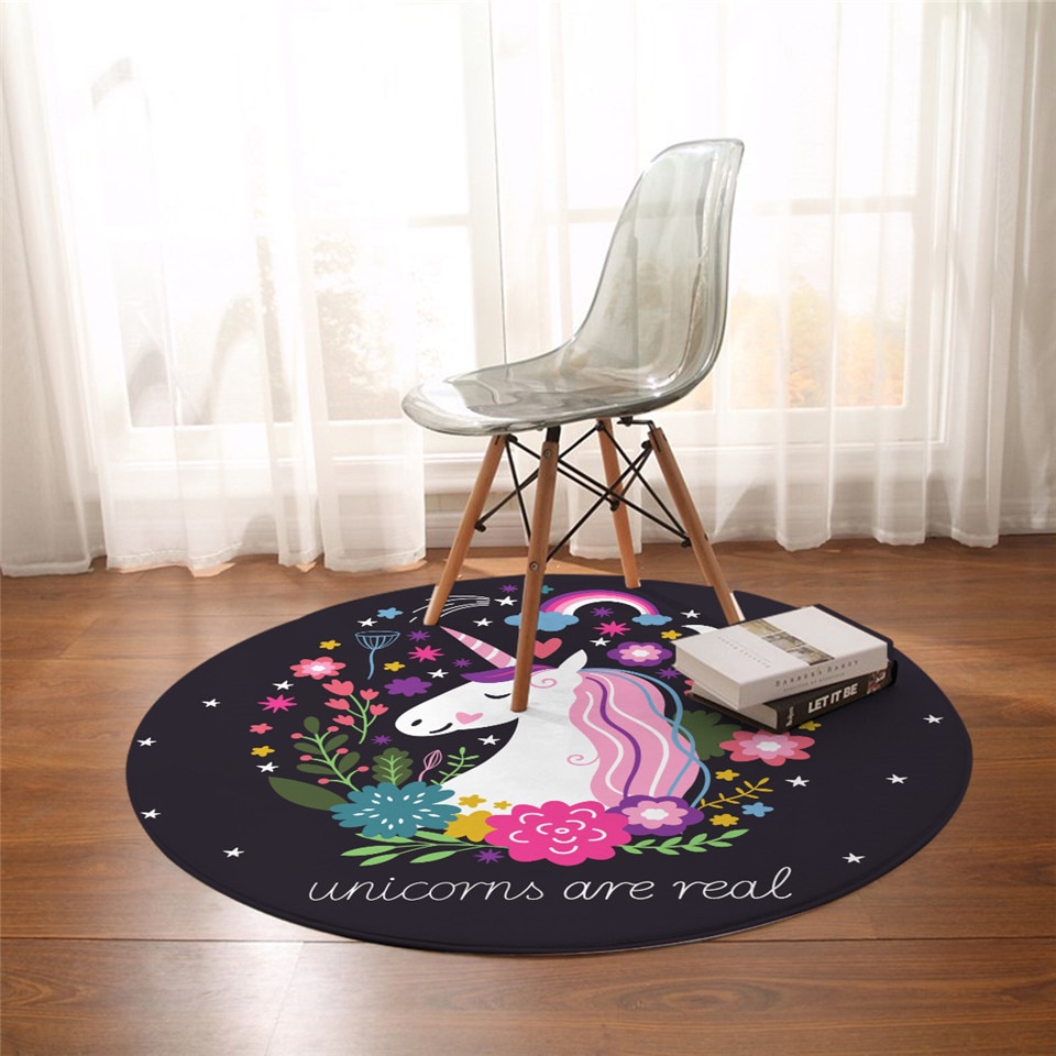 Round Carpet Unicorn Floor Mat