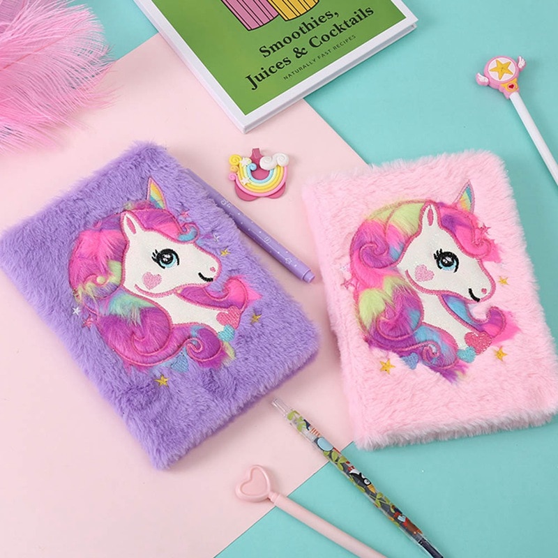 Cute Journal Unicorn Plush Notebook