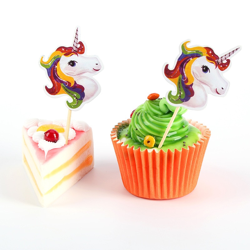 Unicorn Cupcake Toppers Party Decor 24pcs/set