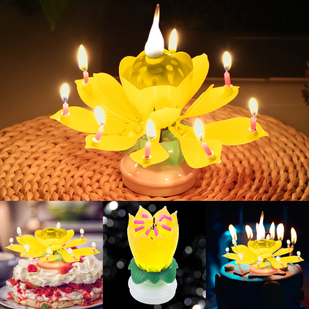 Flower Candles Rotating Birthday Candles