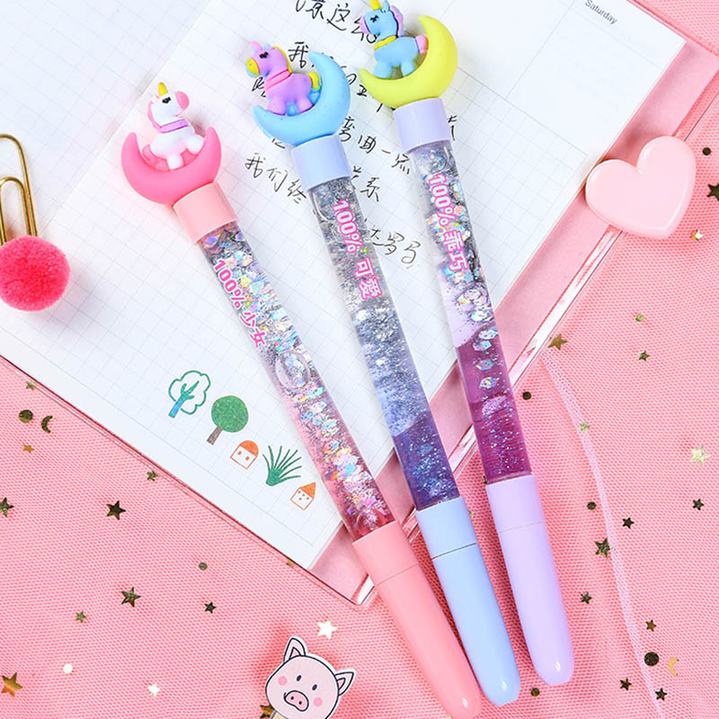 Glitter Gel Pens Unicorn Design