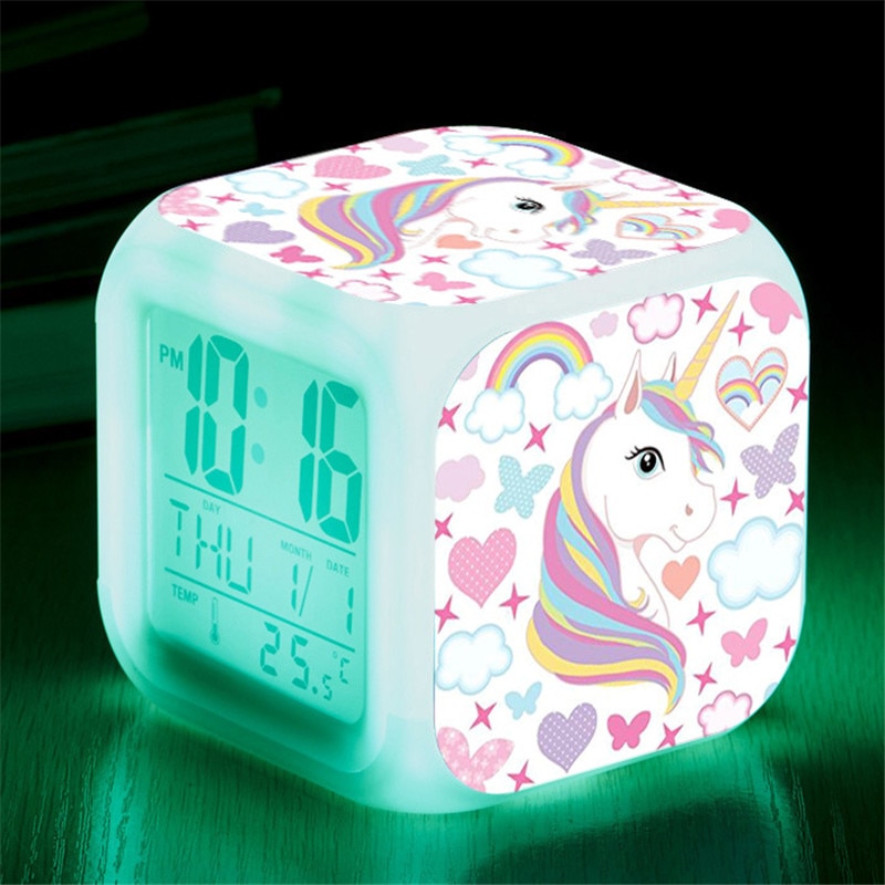 Kids Alarm Clock LED Unicorn Design