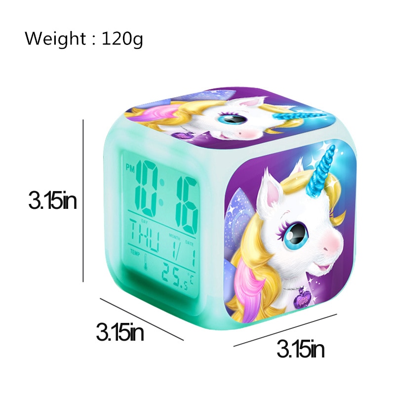 Kids Alarm Clock LED Unicorn Design