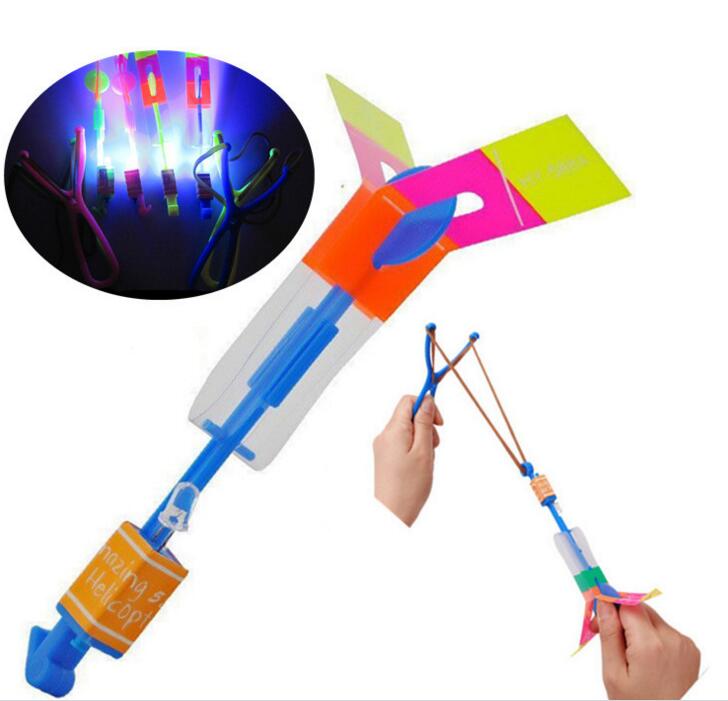Rocket Copters Light-Up Slingshot Toys
