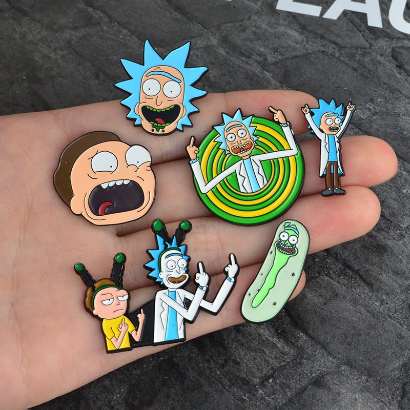 Button Pins Rick and Morty Enamel Brooch