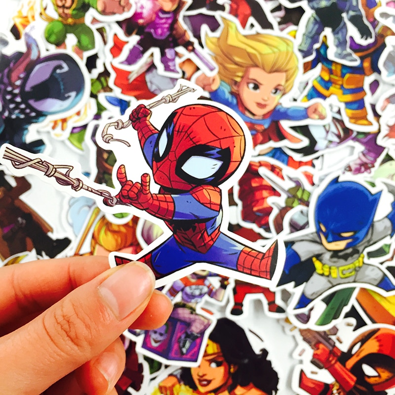Cartoon Stickers Marvel DC Characters