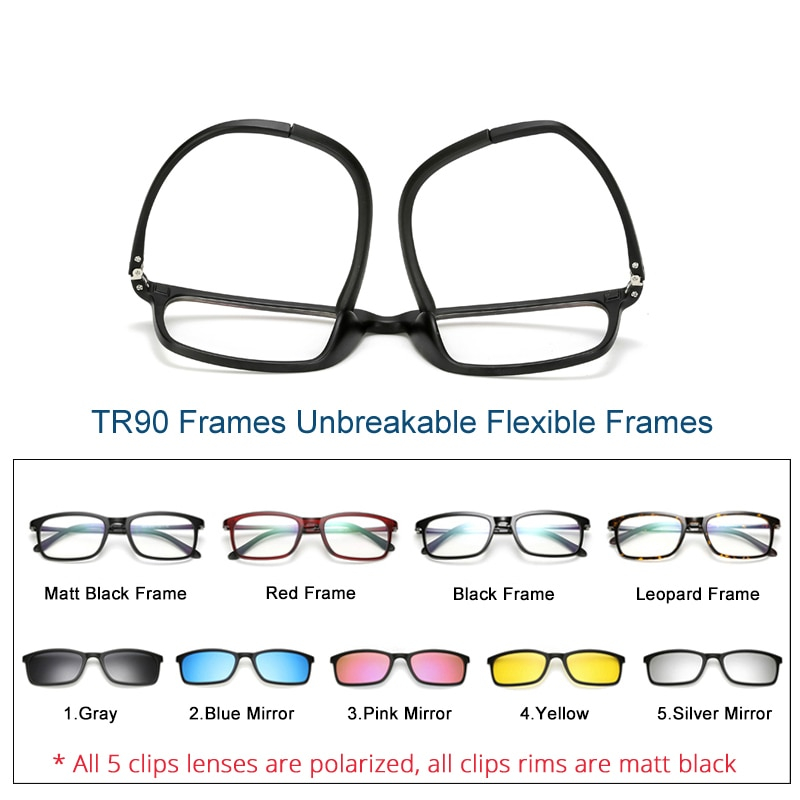 Clip On Glasses 5in1 Magnetic Eyewear