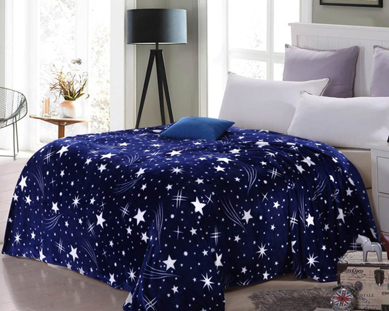 Soft Blanket Galaxy Stars Design