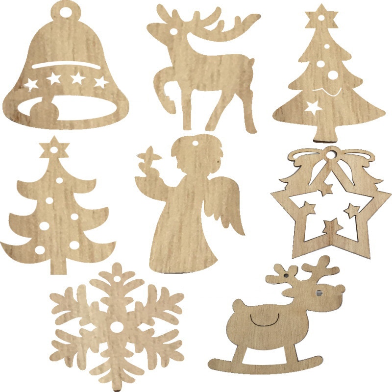 Christmas Ornaments Wooden Tree Pendants