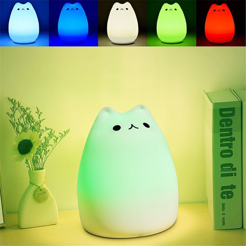 USB Children Cat Night Touch LED Light