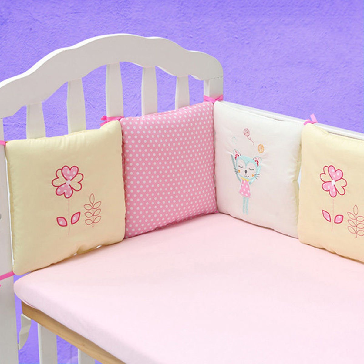 Baby Cot Crib Bumper Safety Protector Bedding Set 6Pcs/Set