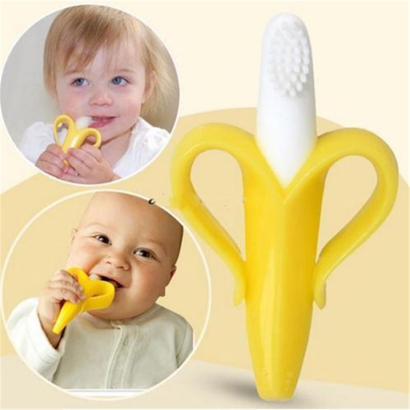 2-in-1 Banana Silicone Baby Toothbrush