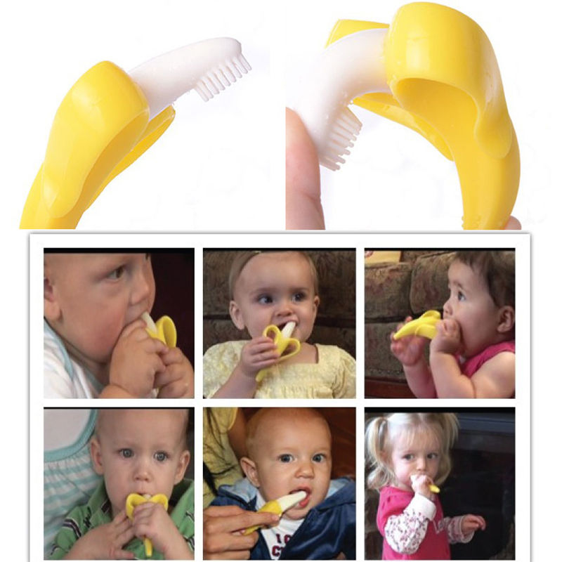 2-in-1 Banana Silicone Baby Toothbrush
