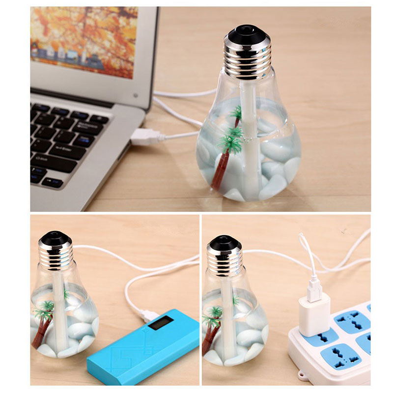 USB 7 Colors Bulb Night Light Ultrasonic Humidifier