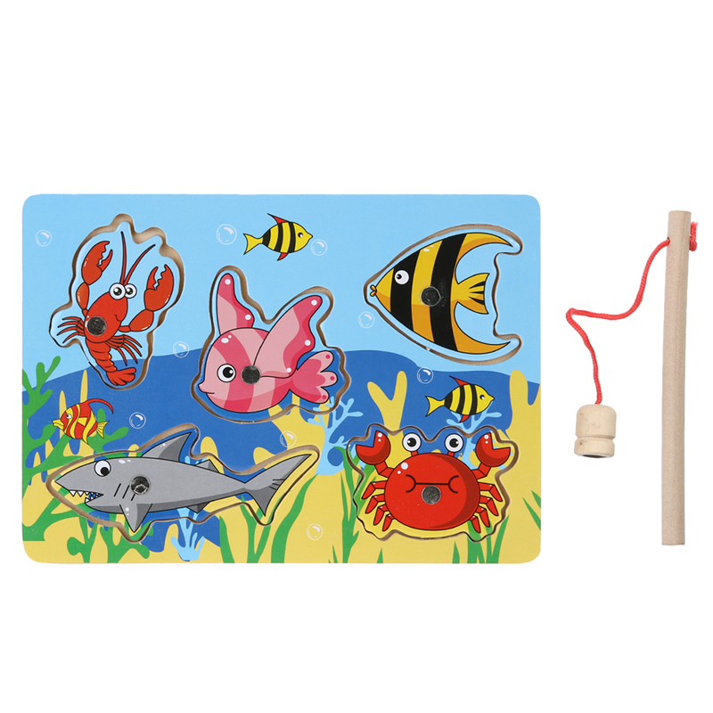 Wooden Magnetic 3D Fishing Game / Jigsaw Puzzle