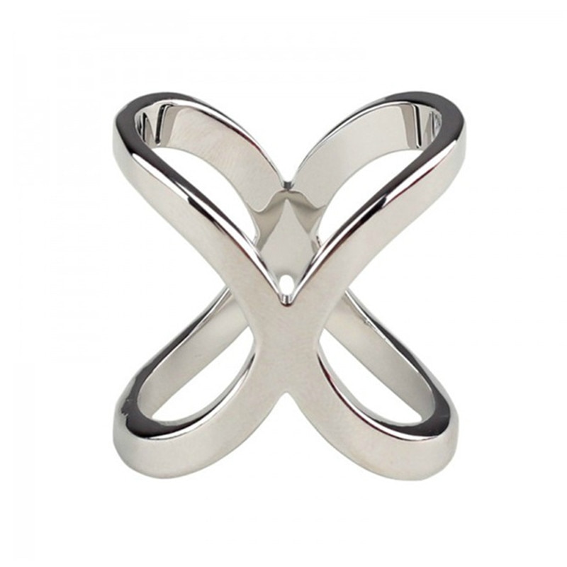 Simple Cross Metal Scarf Ring