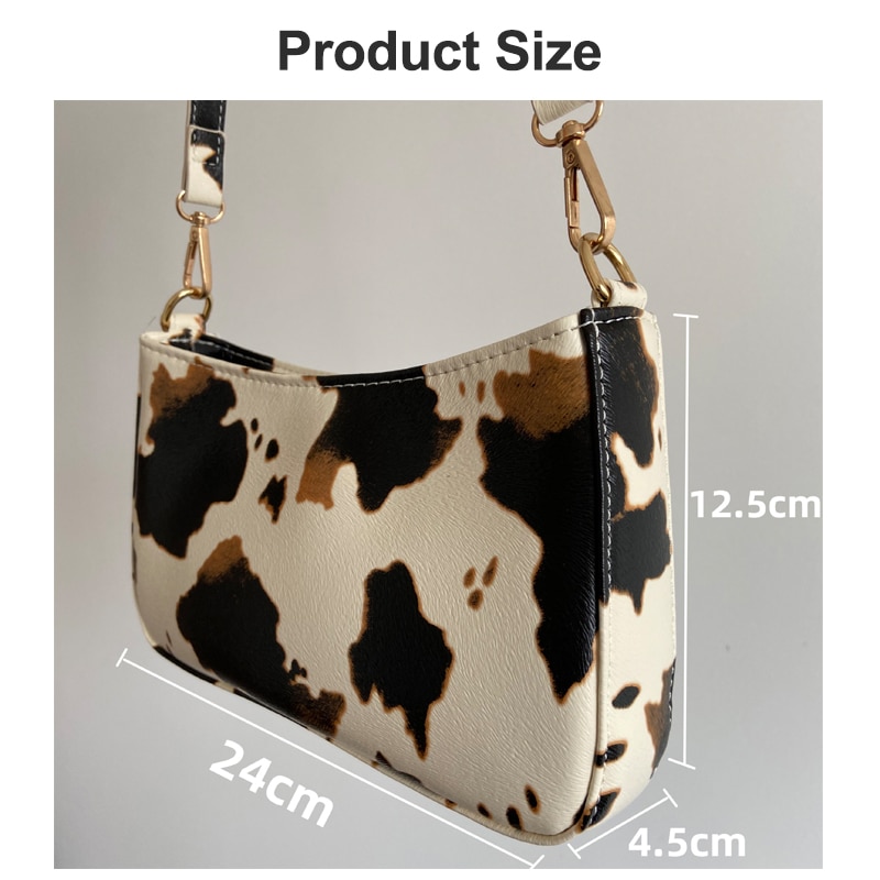 Cow Print Shoulder Bag For Women