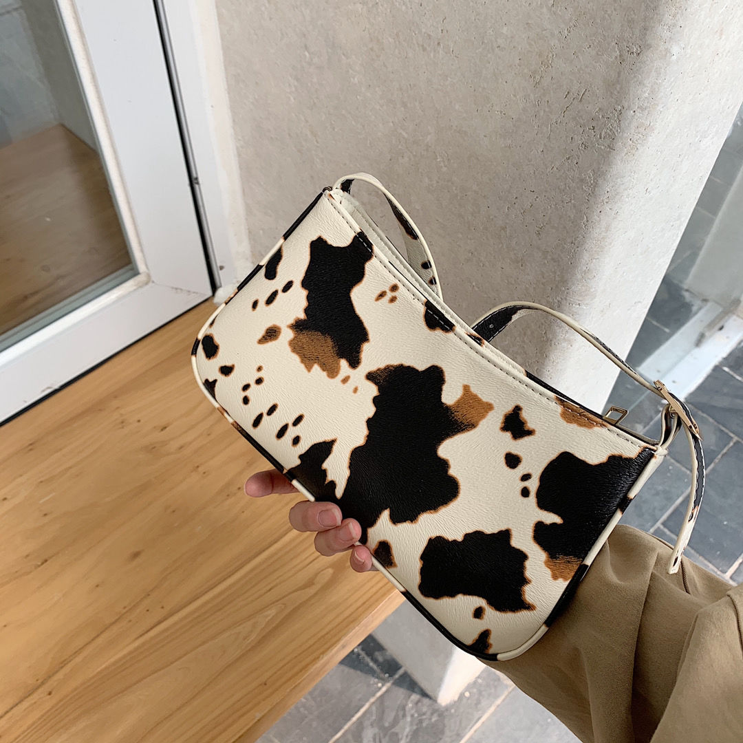 Cow Print Shoulder Bag For Women