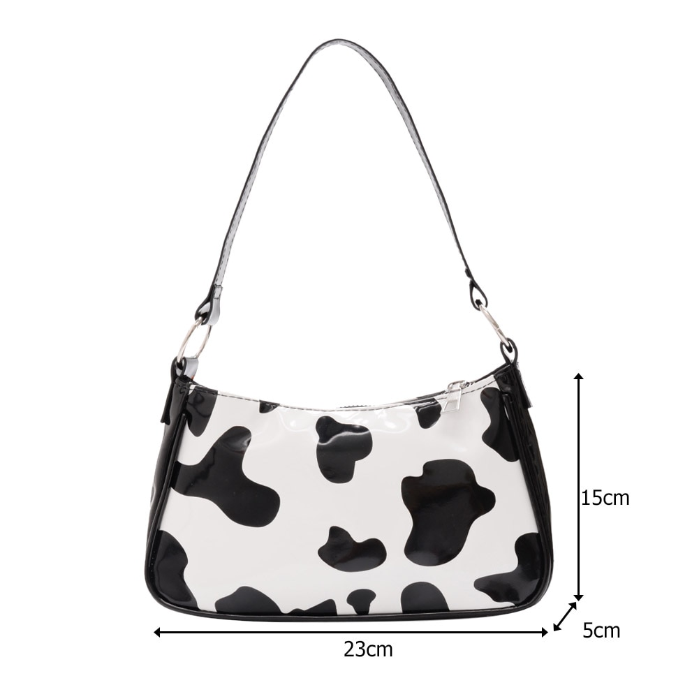 Cow Print Handbag Leather Shoulder Purse