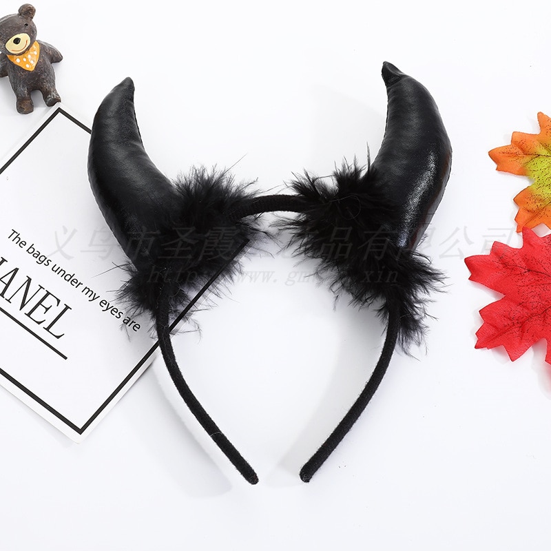 Metallic Furry Devil Horns Headband