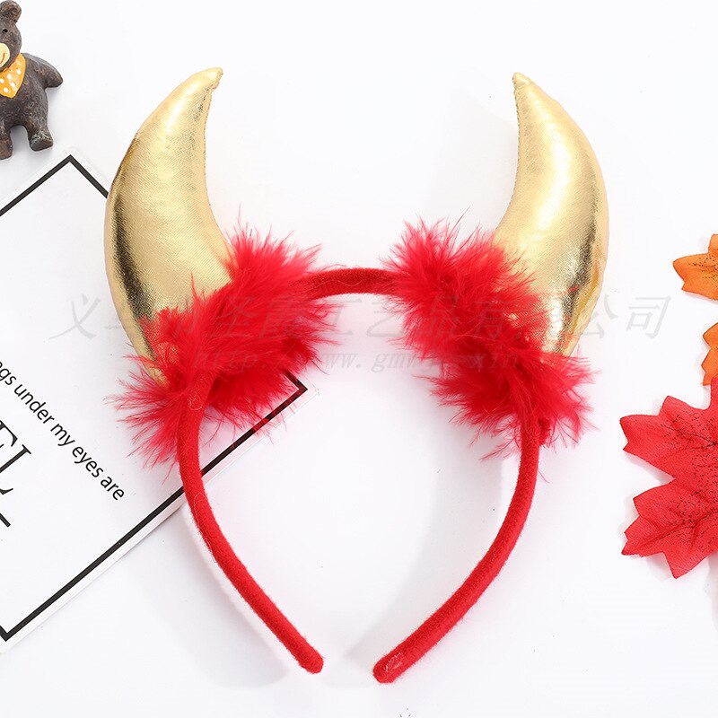 Metallic Furry Devil Horns Headband