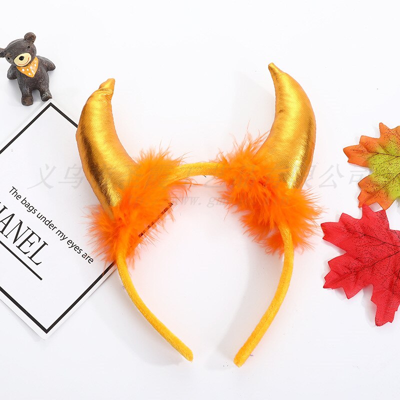 Metallic Furry Devil Horns Headband