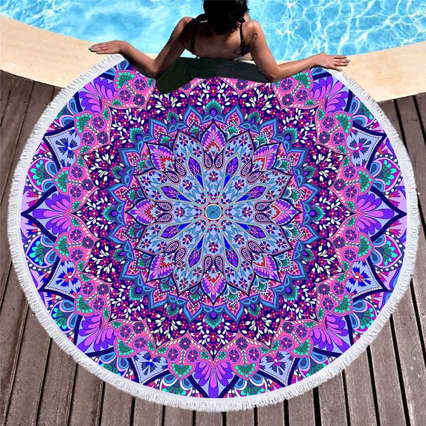 Microfiber Round Boho Beach Towel