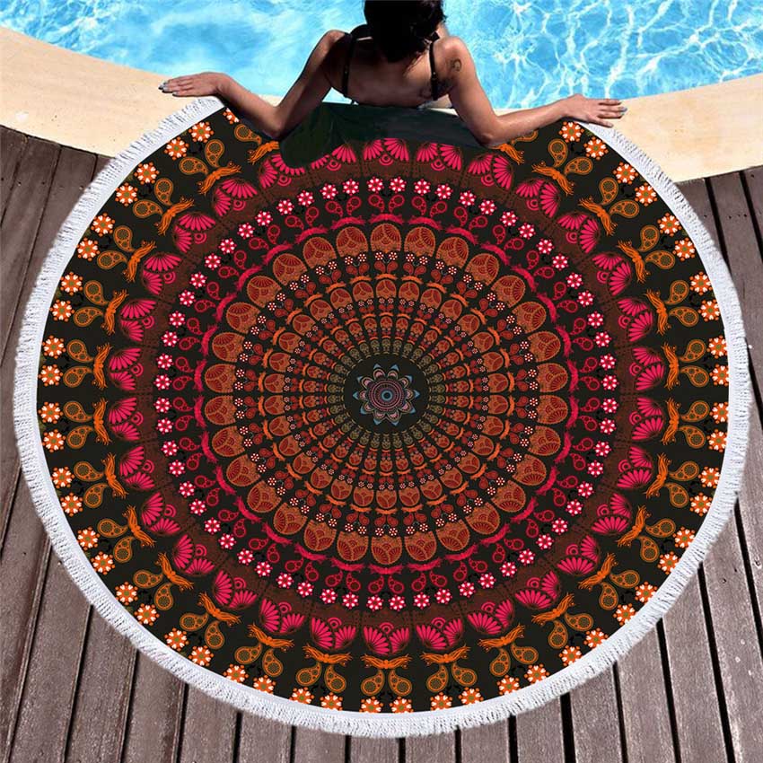 Microfiber Round Boho Beach Towel