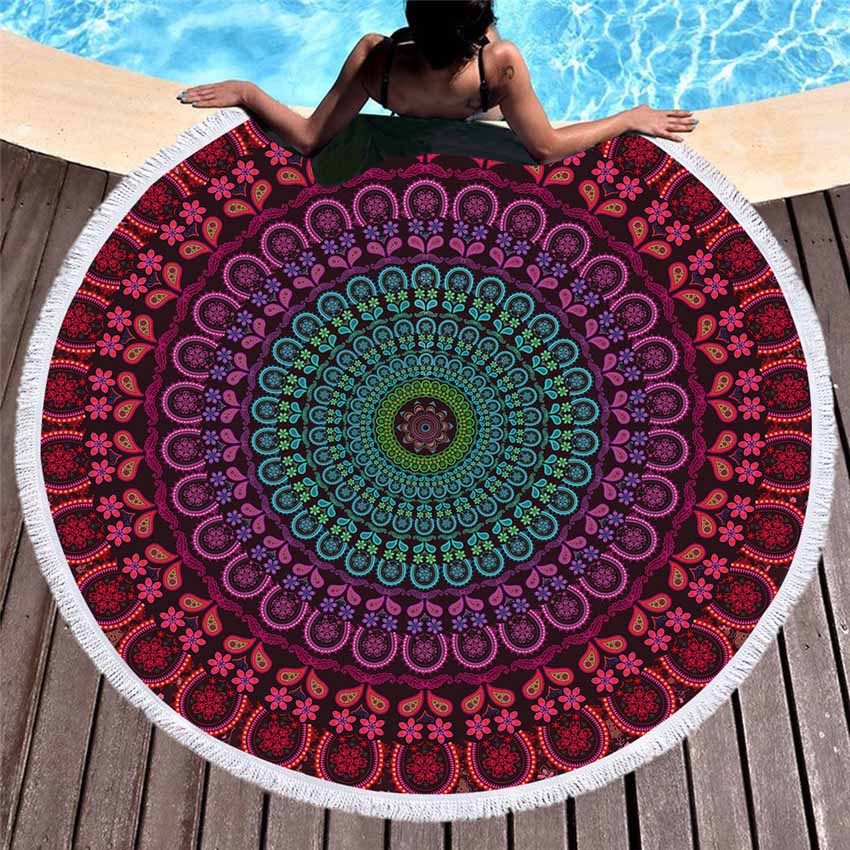 Microfiber Round Boho Beach Towel