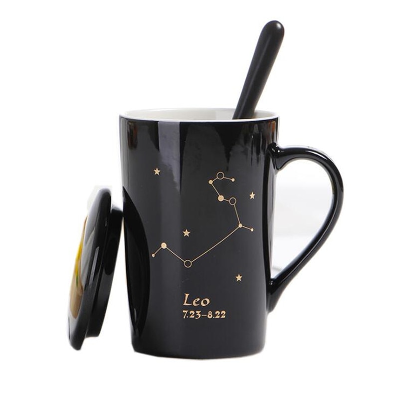 Zodiac Constellation Mug with Lid and Teaspoon