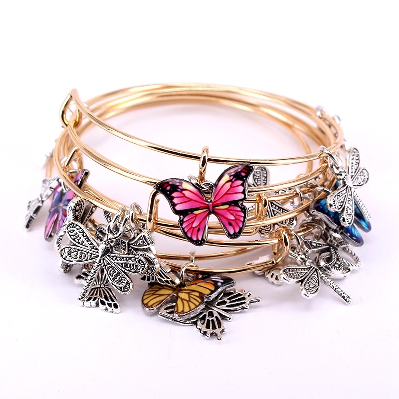 Wire Bangle Bracelet Set (5 Pcs)