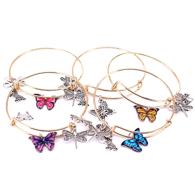 Wire Bangle Bracelet Set (5 Pcs)