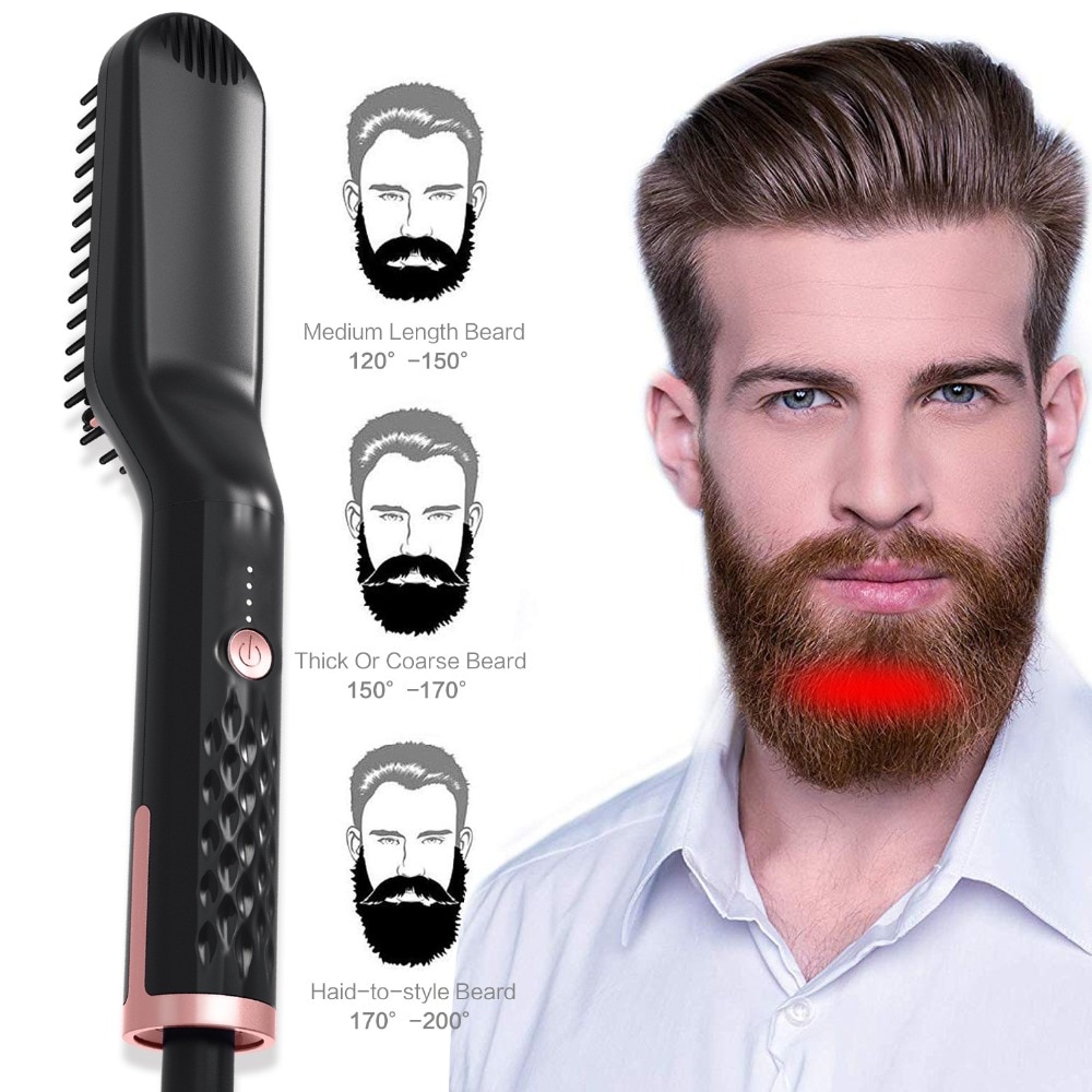 Beard Straightener Brush Electric Comb