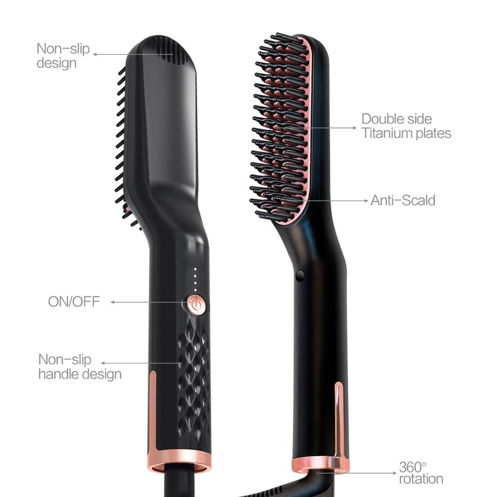 Beard Straightener Brush Electric Comb