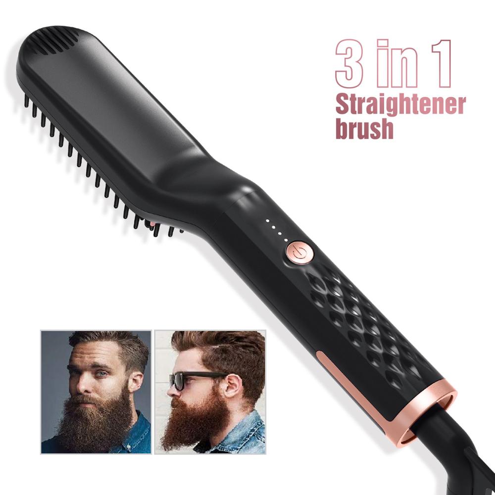 Beard Straightener Brush Electric Comb