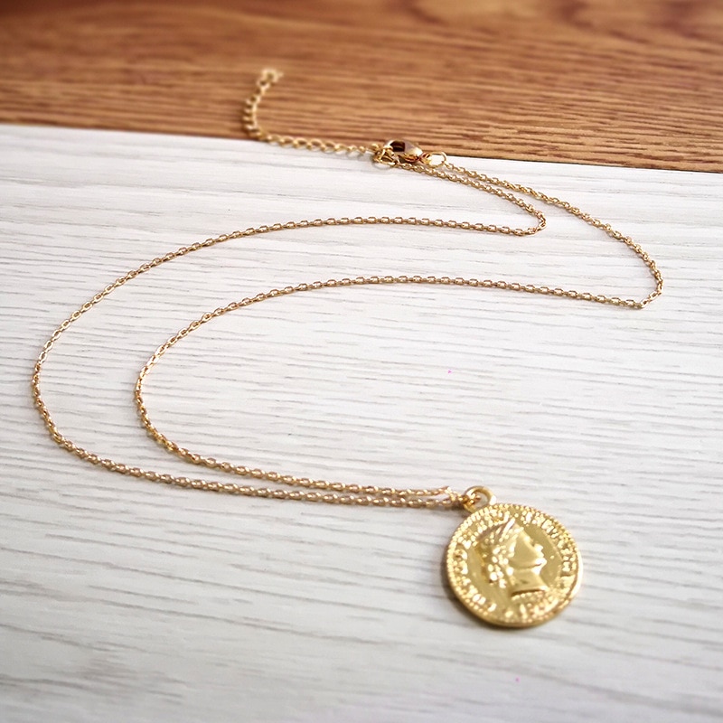 Coin Necklace Vintage Medallion Pendant